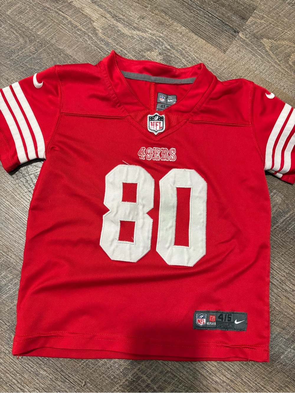 NFL Kids Red San Francisco 49ers #80 Football Jersey